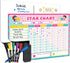 Magnetic Reward Chart for Kids, Dry Erase 13” X 17” Multiple Kids Refrigerator Star Behavior Chore Chart for Home,
