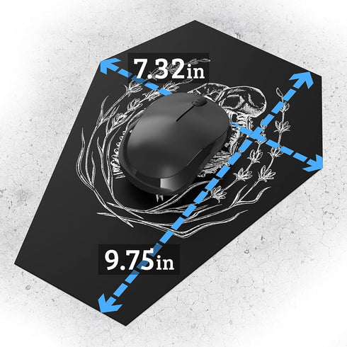 Coffin Mousepad, Gothic Decor Skeleton Mouse Pad, Large 9.75 x 7.325 inches