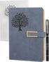 Fanery sue Tree of Life Refillable Writing Journal, A5, Faux Leather Hardcover Notebook, 200 Lined Pages, Lay-Flat