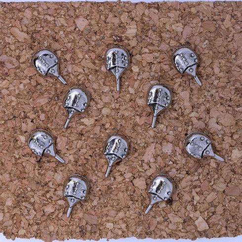 Silver Finish Horseshoe Crab Pushpins - Unique Office Decor
