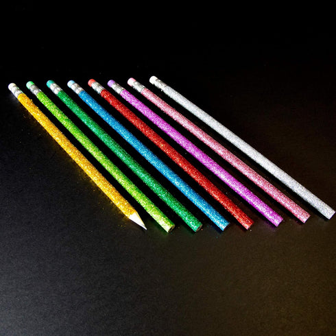 BAZIC Wood Pencil Glitter Metallic Pencils, 8/Pack, Latex Free Eraser, 2-Packs
