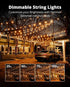 100FT 32 Bulbs, IPX5 E12 VIPAR LED Outdoor String Lights, Patio Lights with Edison Shatterproof Waterproof Outside