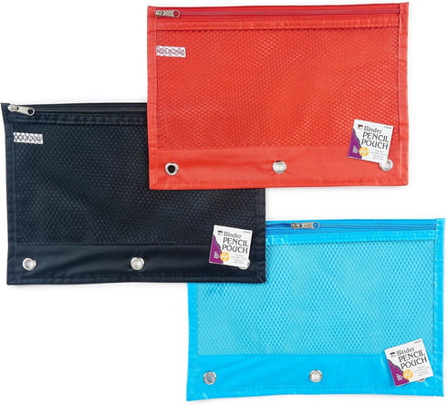 Charles Leonard Pencil Pouch, Assorted Colors, Set of 24