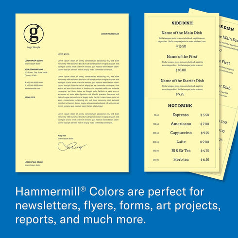 Hammermill 20 lb 11 17-1 (500 102152R Colored Paper, Canary Printer Paper, x Ream Sheets) - Made in the USA, Pastel