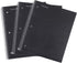 Mintra Office Durable Spiral Notebooks - 1 Subject, Black, Wide Ruled, 3 Pack, 100 Sheets, Poly Pocket, Moisture