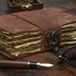 NomadCraftsCo. Vintage Leather Journal, Lock Closure, 240 Pages Antique Deckle Edge Paper for Grimoire