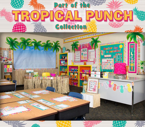 Teacher Created Resources 2157 Straight Border Trim, Tropical Punch Pineapples