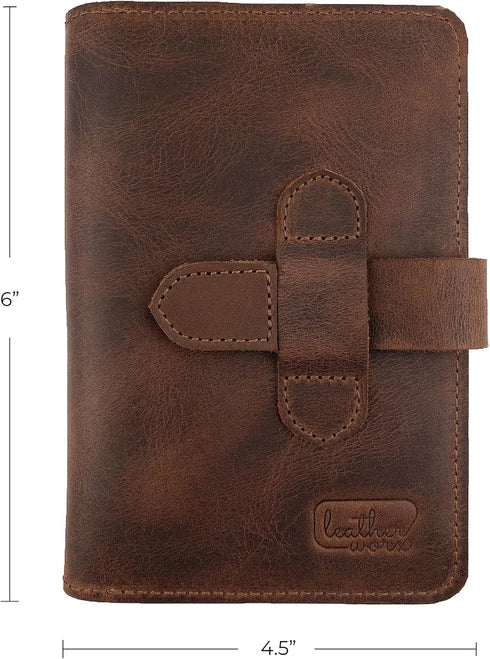 Rustic Cover for Field Notes, 3.5 x 5.5 in. Notebook not Included, Full Grain Leather, Handmade, Bourbon Brown
