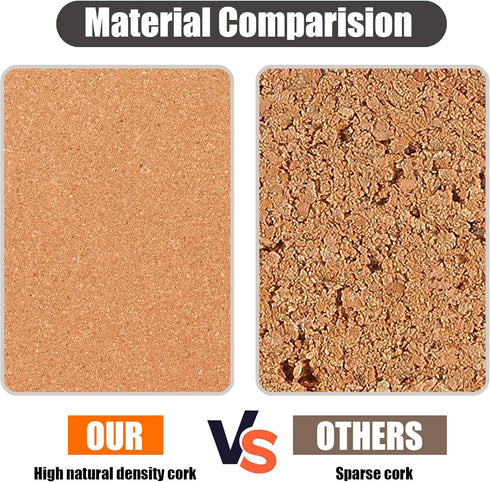 SUNGIFT Cork Board 12"x12" - 1/2" Thick Square Bulletin Boards 6 Pack with 50 Push Pins for Wall