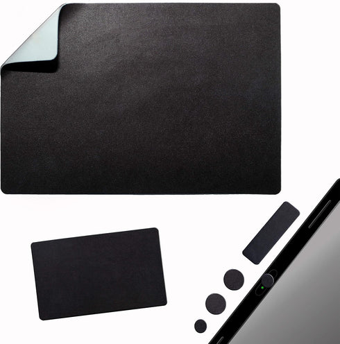 Mouse Pad with Adhesive Bottom, Sticks to Any Surface, Portable with Webcam Covers and Screen Cleaner Included (Blank