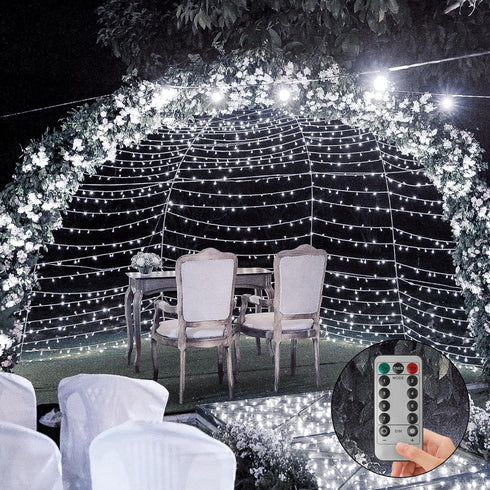 Battery Operated Christmas Lights, 33Ft 100 LED Cool White String Lights with Auto Timer, 8 Modes & Remote Control,