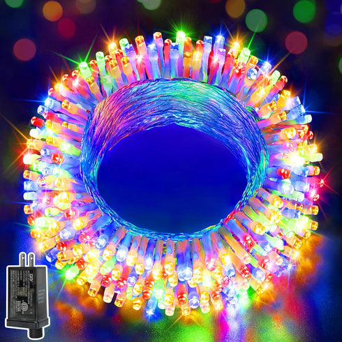 Ollny Christmas Lights 200LED 60FT Indoor, Multicolor Connectable Plug in String Light