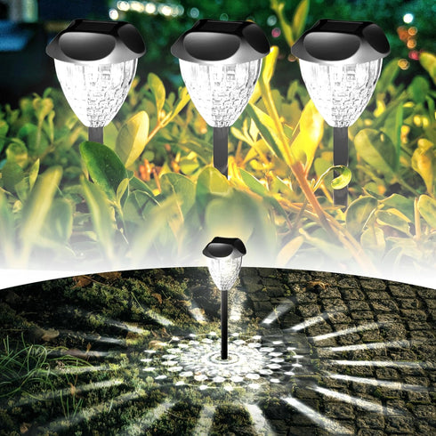 12-Pack 6500K Ensenior Solar Lights Outdoor, Auto ON/Off LED Solar Garden Lights for Pathway, Yard, Patio, Walkway