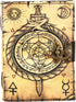 TUZECH Book of Spells Leather Bound Journal Deckle Edge Paper Grimoire Printed Diary Third Eye Notebook Spiral Gothic Notebook Antique Vintage Book for Men and Women (Ouroboros Circle Of