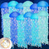 Lonfliness 12 Set LED Jelly Fish Paper Lanterns with Lights Blue Hanging Jellyfish
