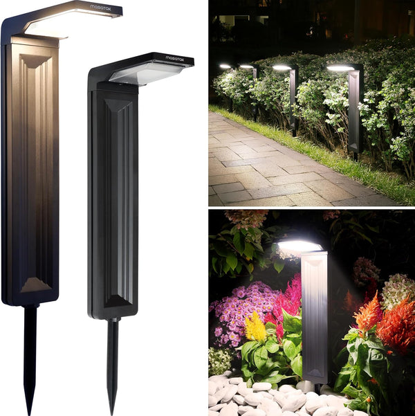 Warm White Solar Pathway Lights 2 Pack - Ultra Bright Waterproof Outdoor