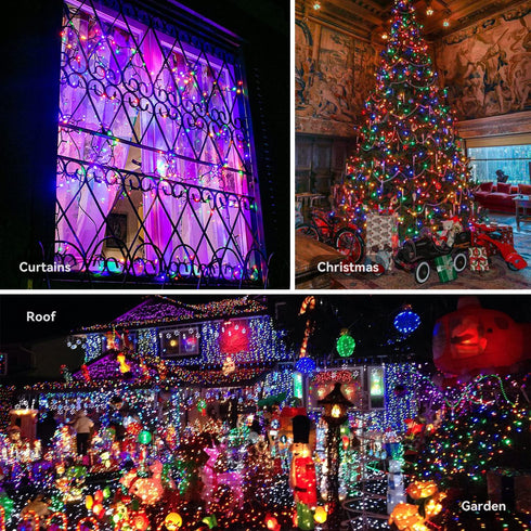 33Ft 100 8Modes Battery String Lights Outdoor LED Fairy Lights for Indoor Outdoor Waterproof with Remote Timer Battery