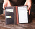 Server Book Organizer with Zipper Pocket, Genuine Leather Restaurant Guest Check Presenters Card Holder for Waitress
