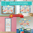 Decorably 55 Pcs Boho Rainbow Classroom Theme Set with Borders - Boho Bulletin Board Decorations for Classroom