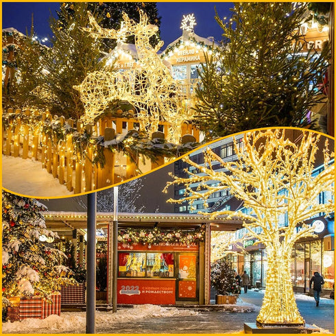 240LED 88Ft Connectable String Lights Indoor Outdoor Clear Wire | Warm White Christmas Lights | Twinkle Fairy Light