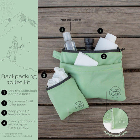 CuloClean Hygiene Bag for Hiking, Portable Travel Bidet Kit for Personal Hygiene, Leave No Trace (LNT)
