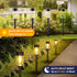 2 Pack DesignIP65 3000K UME Solar Pathway Lights Outdoor, Bright Solar Garden Lights with Metal Waterproof, Auto