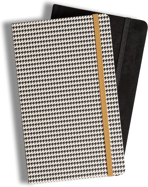 U Brands Heritage Print and Black Suede Journal, 8.25 x 5 Inches, 160 Pages, 2 Count