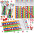 Christmas Stackable Pencils Bulk with Eraser, Translucent Multi Point Push Pencils Set (120 Pcs)