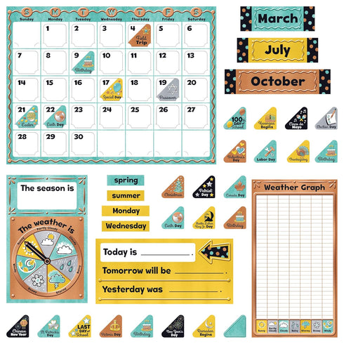 Trend I Love Metal Calendar Bulletin Board Set, Classroom Decor