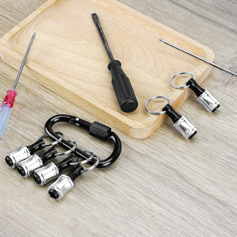 1/4 Inch Bit Holder Keychain, Quick Change Screw Bit Holder Extension Bar for Most Electric and Hand-held Screwdrivers