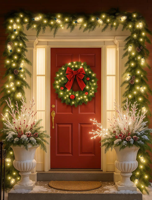 C7 25FT, C7 27 Bulbs, Clear Christmas Lights Outdoor Patio String Lights with Warm White Vintage Christmas Tree Lights