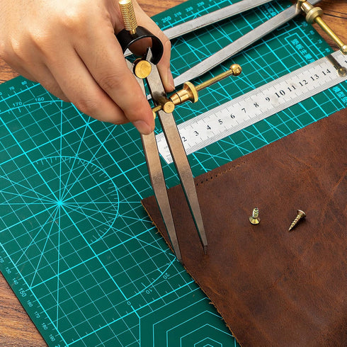 2 PCS Adjustable Lockable Spring Wing Divider Calipers, 6 Inch and 8 Inch Steel Compass Tool for Drafting