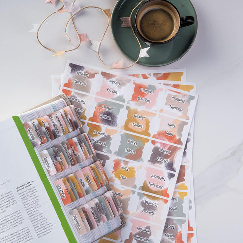 DIVERSEBEE Large Print Laminated Bible Tabs, Easy to Apply, Bible Study Journaling Supplies, Index Book Tabs for Women,