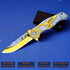 Pocket Knife for Men, Cool Folding Knife with 3D Embossed Bald Eagle, Great EDC Gift for Outdoor Survival