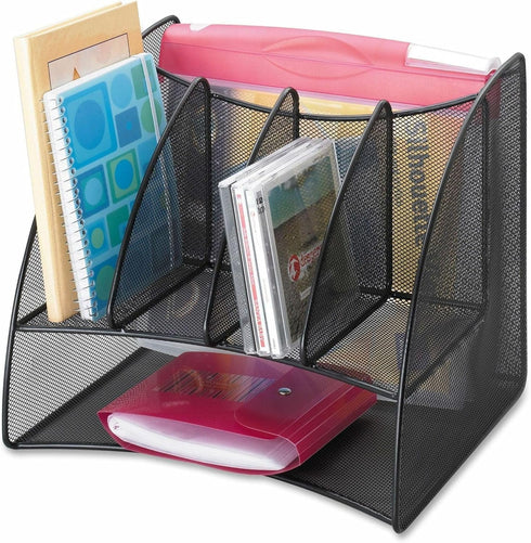 Safco Products Onyx Mesh Corner Organizer, Durable Steel Mesh, Space Saving, 13" x 15" x 11", Black