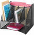Safco Products Onyx Mesh Corner Organizer, Durable Steel Mesh, Space Saving, 13" x 15" x 11", Black