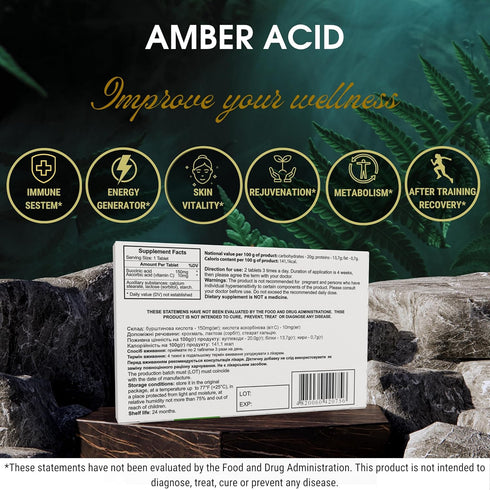 QG group Succinic Acid Amber Acid, 80 tabs/0.25g