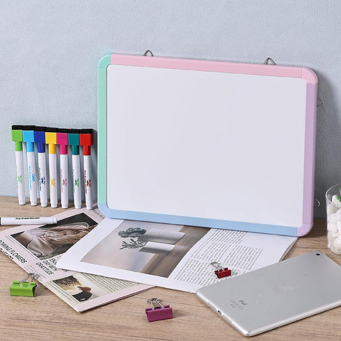 Mr. Pen Dry Erase Board, 12.5" x 9.5" with 8 Markers and 2 Magnets, Small Magnetic White Board