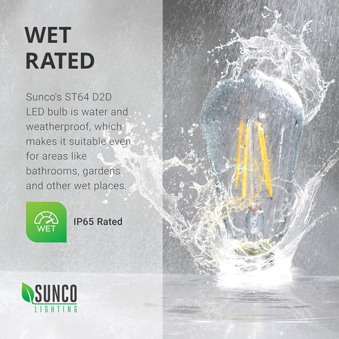 Sunco Lighting 4 Pack LED Edison Light Bulbs, 3000K Warm White, CRI90 7W Equivalent 60W, Vintage Style, E26 Base