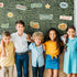 Bulletin Board Fabric 48'' x 107'', Class Fabric for Everyone is Welcome Classroom Background Decor, Crafts