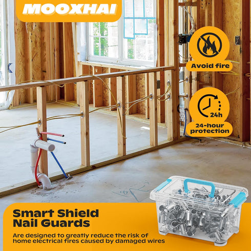 50 Pack Smart Shield Nail Guard for Wire Cable Protection,Smartshield Wire Protector,Nail Guard for Electrical Wiring
