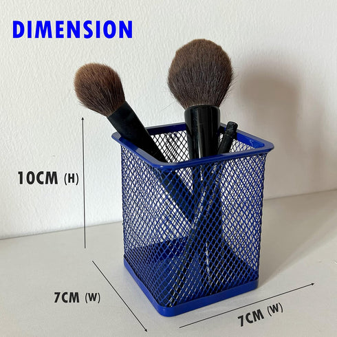 Metal Mesh Pen Holder, Pink Pencil Cup Holder Organizer for Desk Office and School (2 x, Blue)