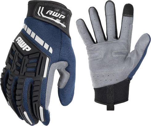AWP Pro Protect Work Gloves for Men and Women - Full TPR Impact Protection, X-Large
