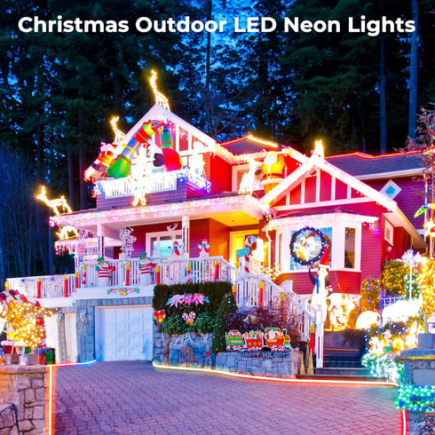 ANDOHAI 50FT IP67 LED Neon Rope Lights, Flexible Led Rope Lights Control with App/Remote, Outdoor RGB Color Changing