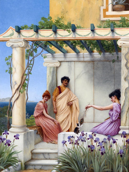 FlekmanArt Playtime by John William Godward People Girl Woman Flower Arch Accent Tile