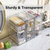 Prsildan Acrylic Drawer Organizer Set of 3 with 15 Drawers, Clear Stackable Storage for Makeup, Jewelry, Office