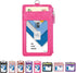 Badge Holder with Zip, Wisdompro Double Sided PU Leather ID Card Holder Wallet Case with 5 Card Slots, Hot Pink