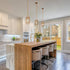 Gold Pendant Lights Kitchen Island, Modern Geometric Kitchen Pendant Light Fixtures, Vintage Brushed Brass Pendant