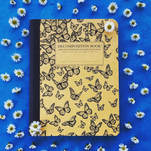 Decomposition Composition Notebook, Monarch Migration, 9.75 x 7.5, 160 College Ruled Pages, 100% Recycled Paper