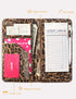 Server Book for Waitress - 5x9 Leopard Magnetic Closure Wallet with Zipper Pocket and Money Pouch